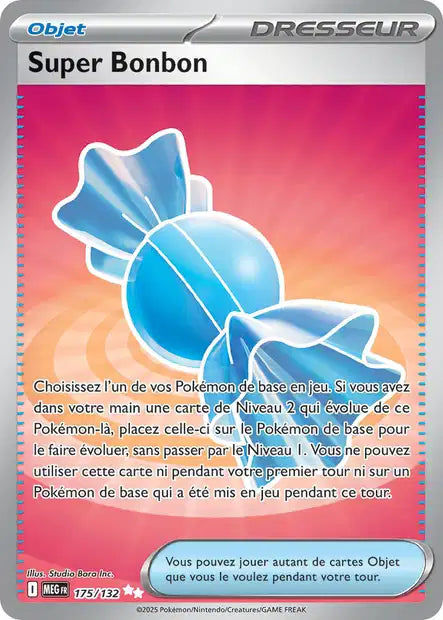 Carte Pokémon Super Bonbon 175/132 MEG Méga-Évolution ME01 Neuf FR LorenZone
