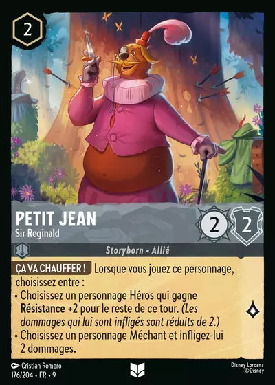 Carte Lorcana - Disney Petit Jean, Sir Reginald 176/204 Chapitre 09 Fabuleux FAB Neuf FR LorenZone