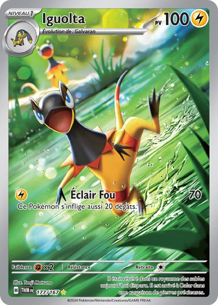 Carte Pokémon Iguolta 177/167 TWM Mascarade Crépusculaire EV06 Neuf FR LorenZone