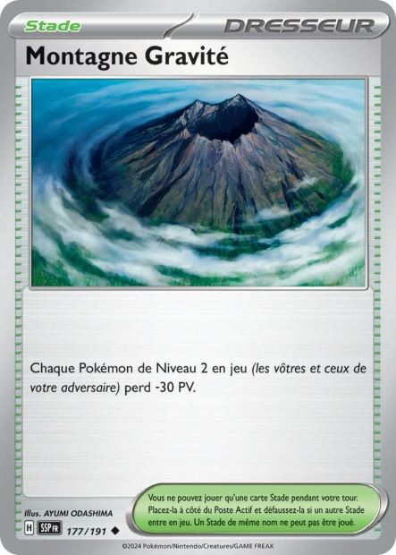 Carte Pokémon Montagne Gravité 177/191 SSP Étincelles Déferlantes EV08 Neuf FR LorenZone