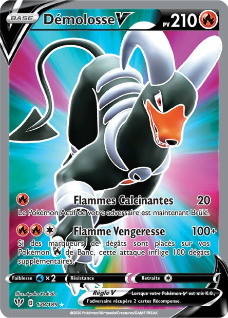 Carte Pokémon Démolosse V 178/189 SWSH3 Ténèbres Embrasées EB03 Neuf FR LorenZone