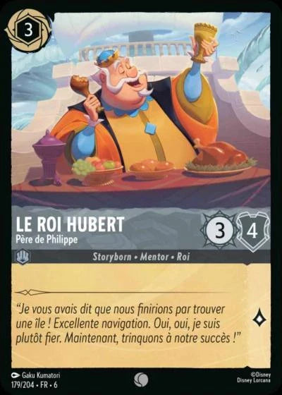 Carte Lorcana - Disney Le roi Hubert, Père de Philippe 179/204 Commune  Chapitre 06 La Mer Azurite AZS Neuf FR LorenZone