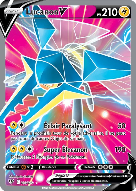 Carte Pokémon Lucanon V 180/189 SWSH3 Ténèbres Embrasées EB03 Neuf FR LorenZone