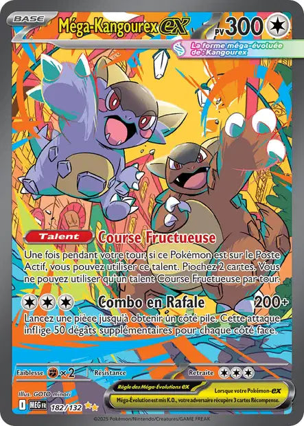 Carte Pokémon Méga-Kangourex EX 182/132 MEG Méga-Évolution ME01 Neuf FR LorenZone