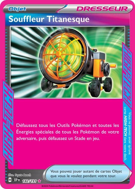 Carte Pokémon Souffleur Titanesque 182/191 SSP Étincelles Déferlantes EV08 Neuf FR LorenZone