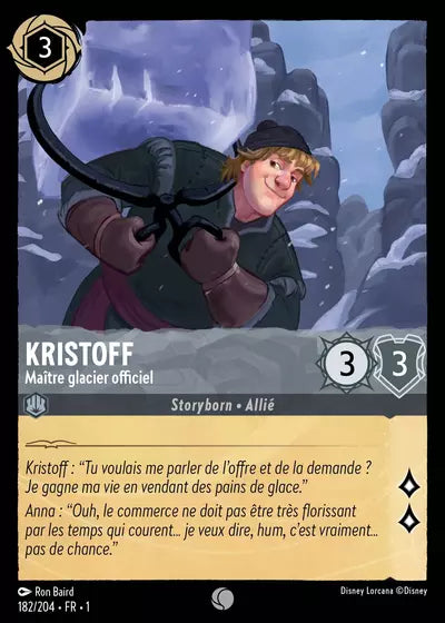 Carte Lorcana - Disney Kristoff, Maître glacier officiel 182/204 Chapitre 01 Premier Chapitre FC Neuf FR LorenZone