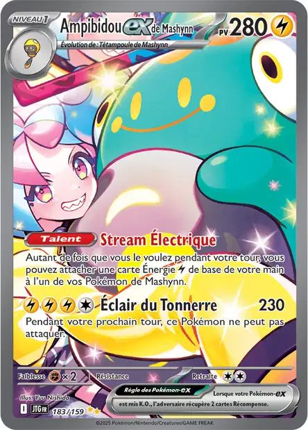 Carte Pokémon Ampibidou EX de Mashynn 183/159 JTG Aventures Ensemble EV09 Neuf FR LorenZone