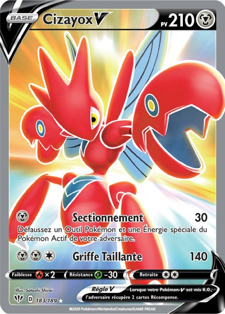 Carte Pokémon Cizayox V 183/189 SWSH3 Ténèbres Embrasées EB03 Neuf FR LorenZone