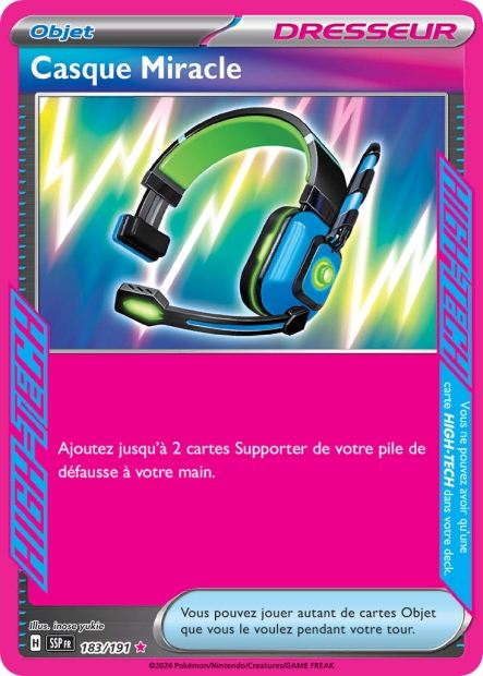 Carte Pokémon Casque Miracle 183/191 SSP Étincelles Déferlantes EV08 Neuf FR LorenZone