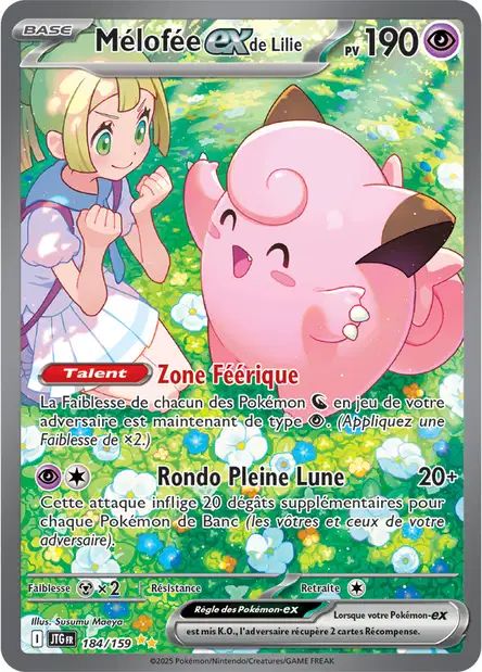 Carte Pokémon Mélofée EX de Lilie 184/159 JTG Aventures Ensemble EV09 Neuf FR LorenZone