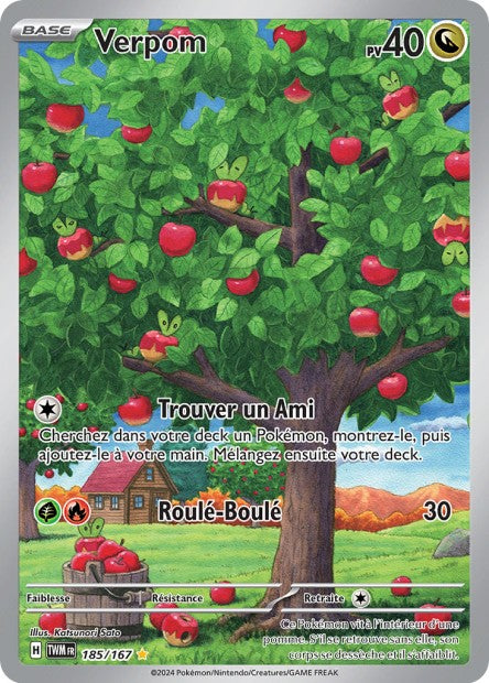 Carte Pokémon Verpom 185/167 TWM Mascarade Crépusculaire EV06 Neuf FR LorenZone