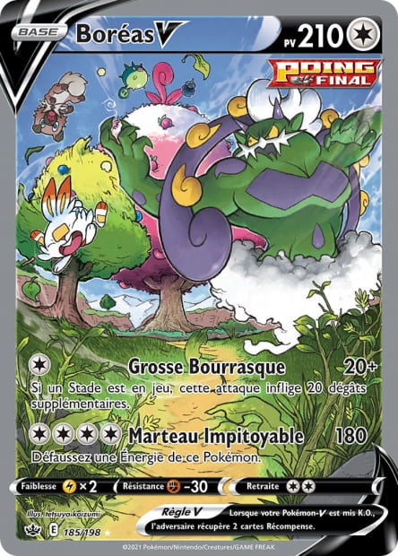 Carte Pokémon Boréas V 185/198 CRE EB06 LorenZone