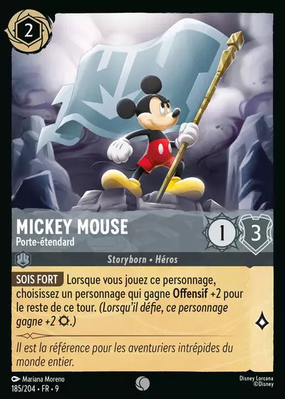 Carte Lorcana - Disney Mickey Mouse, Porte-étendard 185/204 Chapitre 09 Fabuleux FAB Neuf FR LorenZone
