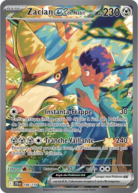 Carte Pokémon Zachian de Nabil EX 186/159 JTG Aventures Ensemble EV09 Neuf FR LorenZone