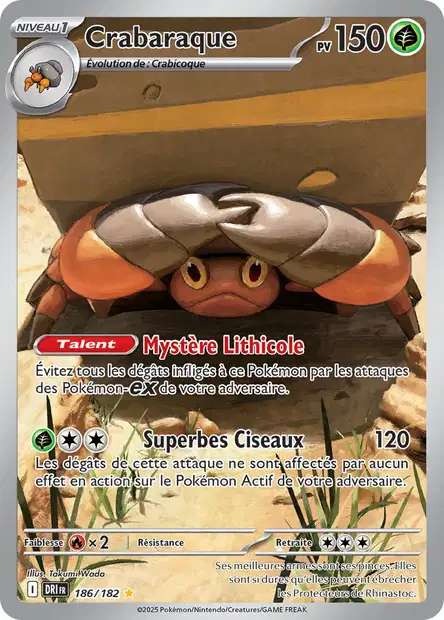 Carte Pokémon Crabaraque 186/182 DRI Rivalités Destinées EV10 Neuf FR LorenZone