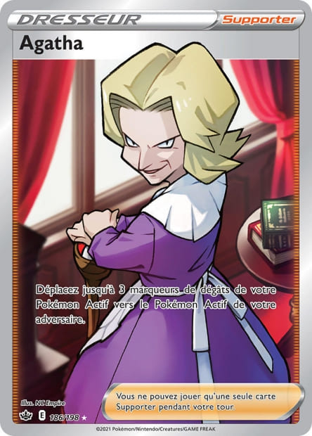 Carte Pokémon Agatha 186/198 CRE EB06 LorenZone