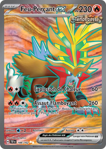 Carte Pokémon Feu-Perçant EX 188/162 TEF Forces Temporelles EV05 Neuf FR LorenZone