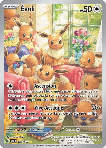 Carte Pokémon Évoli 188/167 TWM Mascarade Crépusculaire EV06 Neuf FR LorenZone