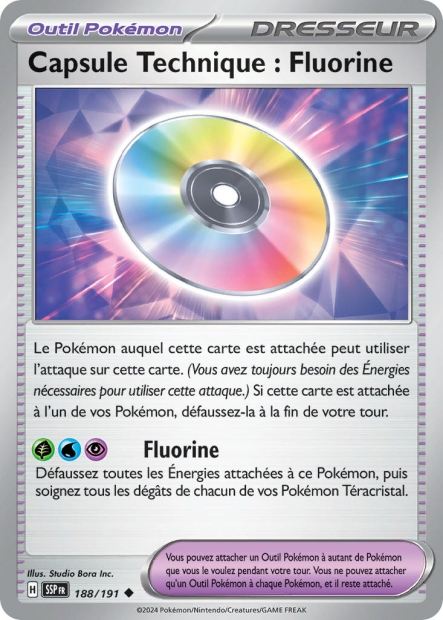 Carte Pokémon Capsule Technique : Fluorine 188/191 SSP Étincelles Déferlantes EV08 Neuf FR LorenZone