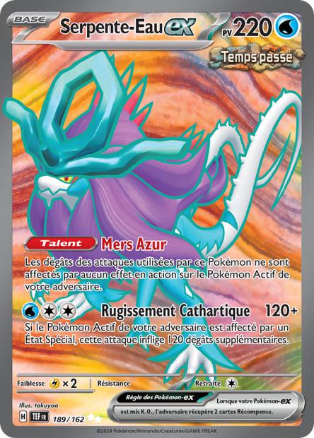 Carte Pokémon Serpente-Eau EX 189/162 TEF Forces Temporelles EV05 Neuf FR LorenZone
