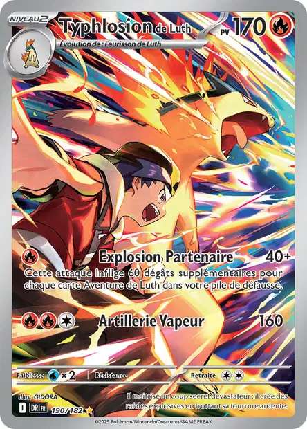 Carte Pokémon Typhlosion de Luth 190/182 DRI Rivalités Destinées EV10 Neuf FR LorenZone
