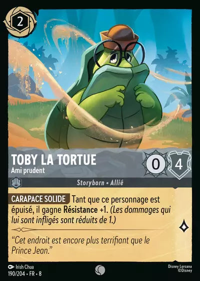 Carte Lorcana - Disney Toby la Tortue, Ami prudent 190/204 Commune Irish Chua Chapitre 08 Le Règne de Jafar ROJ Neuf FR LorenZone