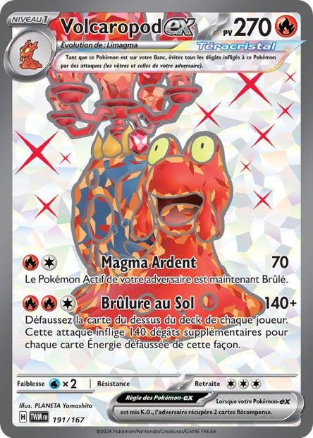 Carte Pokémon Volcaropod EX 191/167 TWM Mascarade Crépusculaire EV06 Neuf FR LorenZone