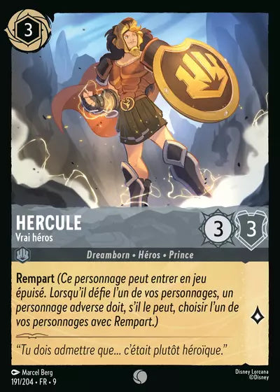 Carte Lorcana - Disney Hercule, Vrai héros 191/204 Chapitre 09 Fabuleux FAB Neuf FR LorenZone