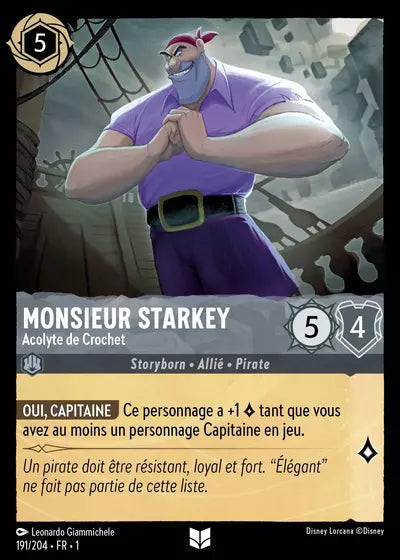 Carte Lorcana - Disney Monsieur Starkey, Acolyte de Crochet 191/204 Chapitre 01 Premier Chapitre FC Neuf FR LorenZone