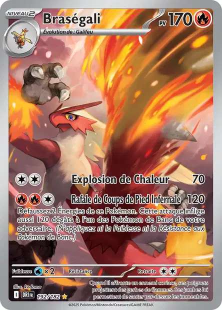 Carte Pokémon Braségali 192/182 DRI Rivalités Destinées EV10 Neuf FR LorenZone