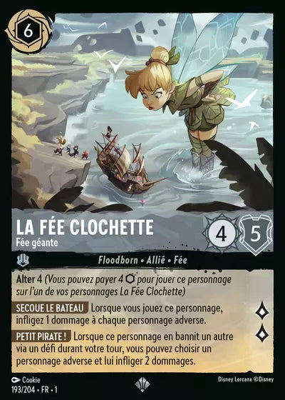 Carte Lorcana - Disney La Fée Clochette, Fée géante 193/204 Chapitre 01 Premier Chapitre FC Neuf FR LorenZone