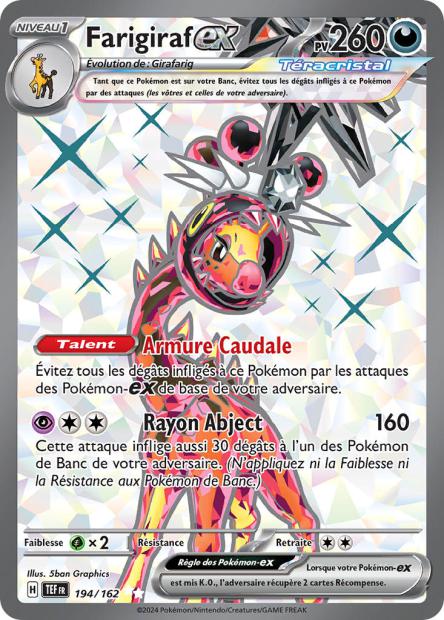 Carte Pokémon Farigiraf EX 194/162 TEF Forces Temporelles EV05 Neuf FR LorenZone