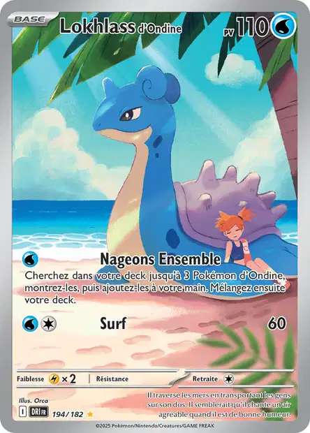 Carte Pokémon Lokhlass d'Ondine 194/182 DRI Rivalités Destinées EV10 Neuf FR LorenZone