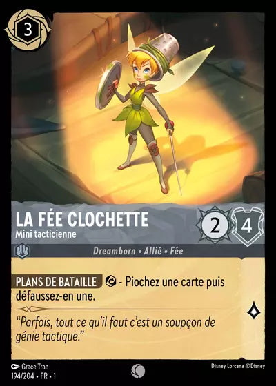 Carte Lorcana - Disney La Fée Clochette, Mini tacticienne 194/204 Chapitre 01 Premier Chapitre FC Neuf FR LorenZone