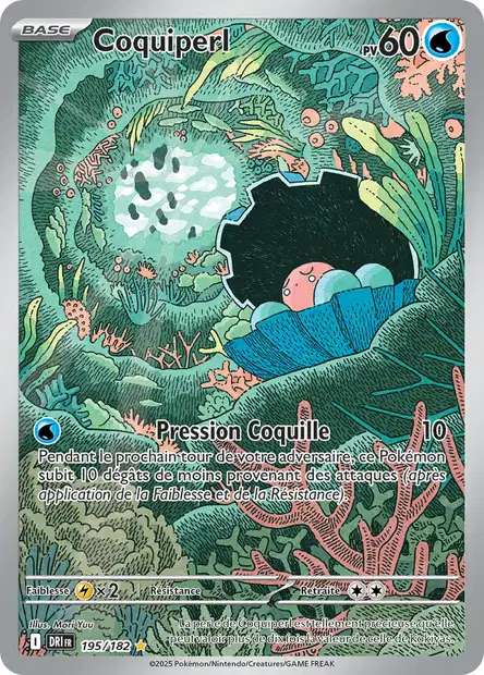 Carte Pokémon Coquiperl 195/182 DRI Rivalités Destinées EV10 Neuf FR LorenZone