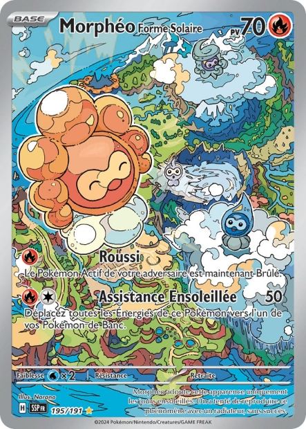 Carte Pokémon Morphéo Forme Solaire 195/191 SSP Étincelles Déferlantes EV08 Neuf FR LorenZone
