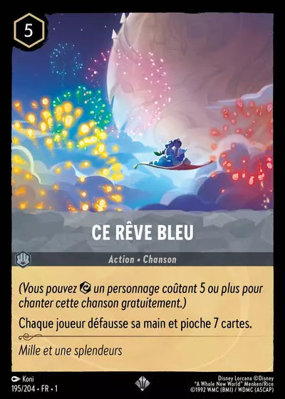 Carte Lorcana - Disney Ce rêve bleu 195/204 Chapitre 01 Premier Chapitre FC Neuf FR LorenZone