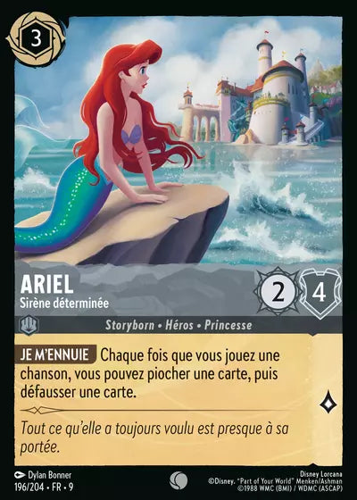 Carte Lorcana - Disney Ariel, Sirène déterminée 196/204 Chapitre 09 Fabuleux FAB Neuf FR LorenZone