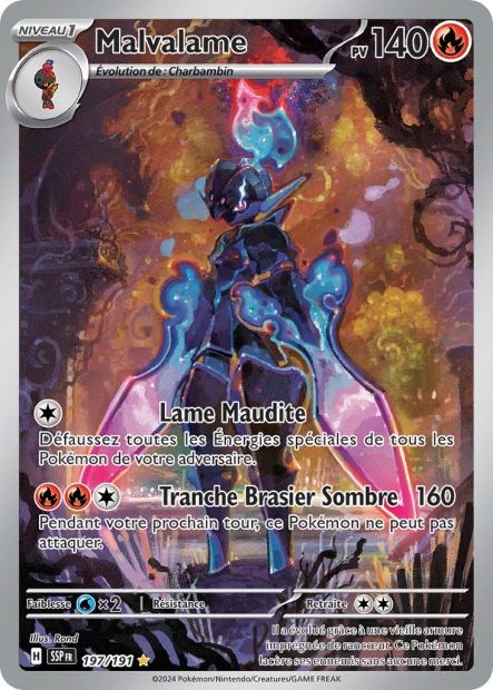 Carte Pokémon Malvalame 197/191 SSP Étincelles Déferlantes EV08 Neuf FR LorenZone