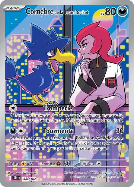 Carte Pokémon Cornèbre de la Team Rocket 200/182 DRI Rivalités Destinées EV10 Neuf FR LorenZone