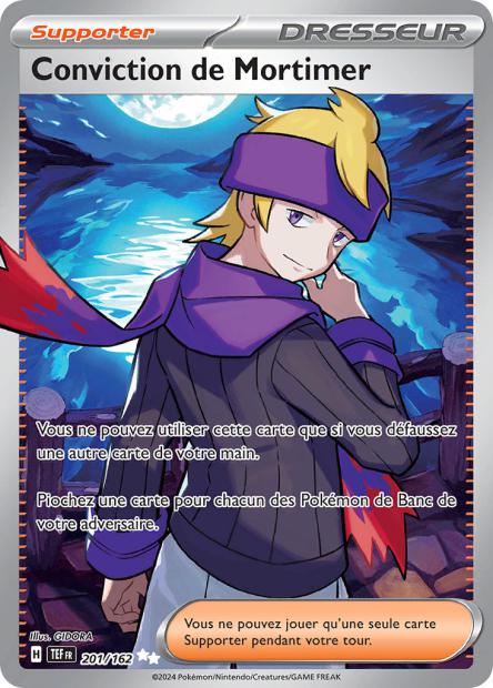 Carte Pokémon Conviction de Mortimer d’Exploration 201/162 TEF Forces Temporelles EV05 Neuf FR LorenZone