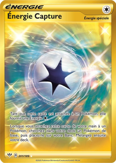 Carte Pokémon Énergie Capture  201/189 SWSH3 Ténèbres Embrasées EB03 Neuf FR LorenZone