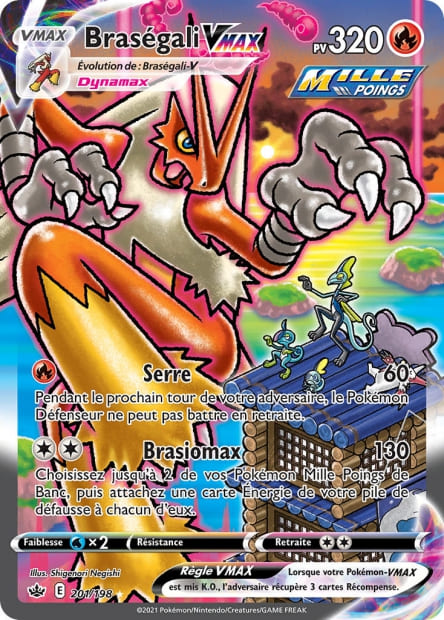 Carte Pokémon Braségali VMAX 201/198 CRE EB06 LorenZone