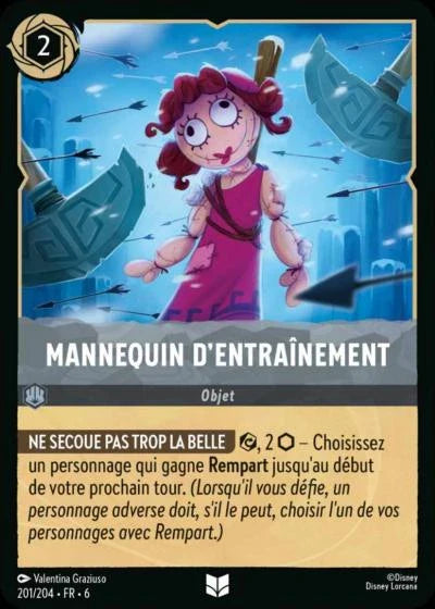 Carte Lorcana - Disney Mannequin d'entraînement 201/204 Peu Commune  Chapitre 06 La Mer Azurite AZS Neuf FR LorenZone