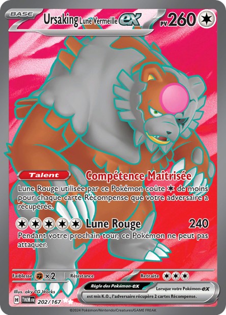 Carte Pokémon Ursaking Lune Vermeille EX 202/167 TWM Mascarade Crépusculaire EV06 Neuf FR LorenZone