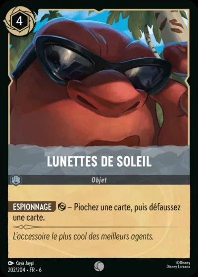 Carte Lorcana - Disney Lunettes de soleil 202/204 Commune  Chapitre 06 La Mer Azurite AZS Neuf FR LorenZone
