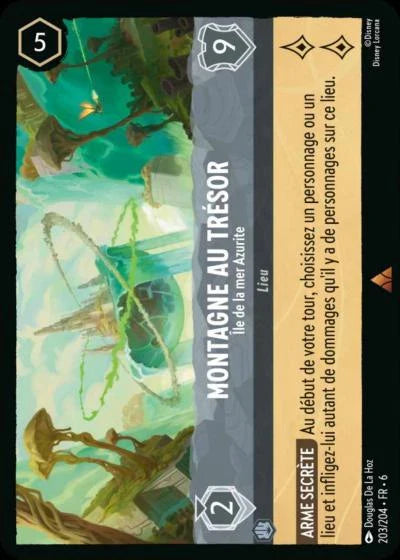 Carte Lorcana - Disney Montagne au trésor, Île de la mer Azurite 203/204 Rare  Chapitre 06 La Mer Azurite AZS Neuf FR LorenZone