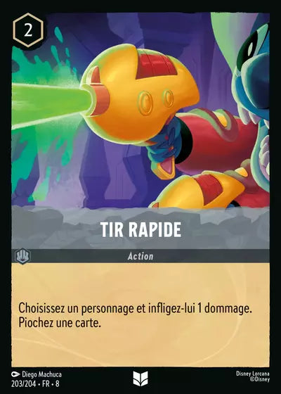 Carte Lorcana - Disney Tir rapide 203/204 Peu Commune Diego Machuca Chapitre 08 Le Règne de Jafar ROJ Neuf FR LorenZone