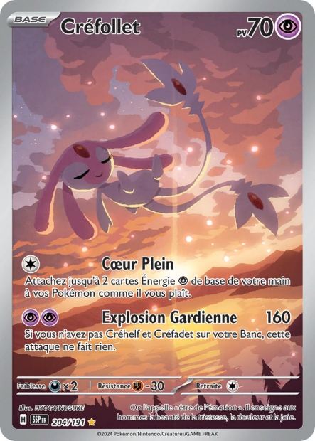 Carte Pokémon Créfollet 204/191 SSP Étincelles Déferlantes EV08 Neuf FR LorenZone