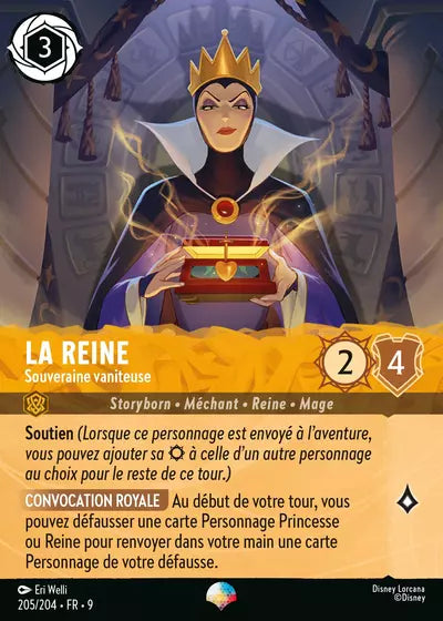Carte Lorcana - Disney La Reine, Souveraine vaniteuse 205/204 Chapitre 09 Fabuleux FAB Neuf FR LorenZone
